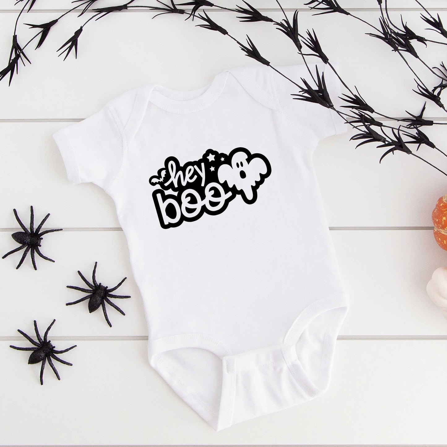 Hey Boo Ghost | Baby Graphic Short Sleeve Bodysuit