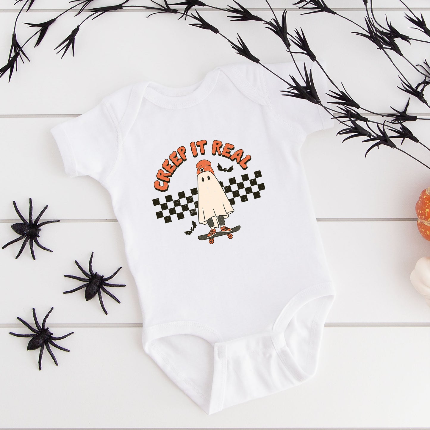 Creep It Real Skate Board | Baby Graphic Short Sleeve Bodysuit