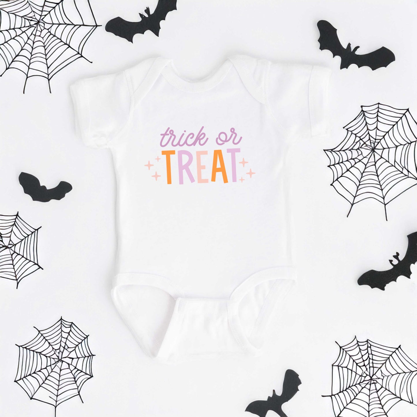 Trick Or Treat Colorful | Baby Graphic Short Sleeve Bodysuit