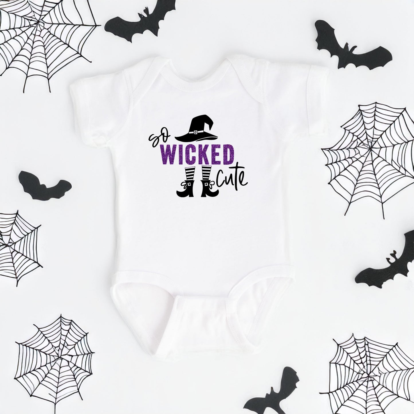 So Wicked Cute Glitter | Baby Graphic Short Sleeve Bodysuit