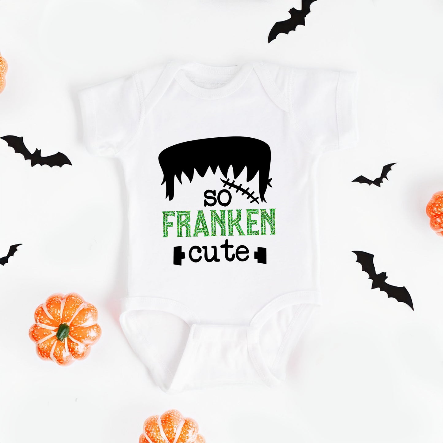 So Franken Cute Glitter | Baby Graphic Short Sleeve Bodysuit