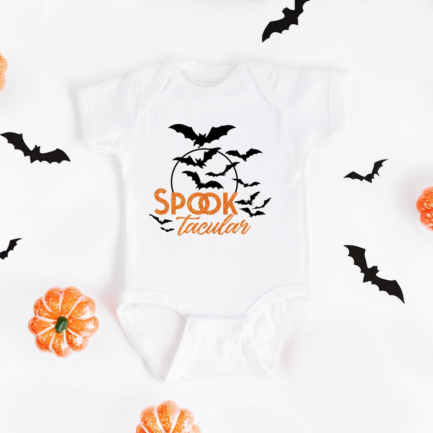 SpookTacular Glitter | Baby Graphic Short Sleeve Bodysuit