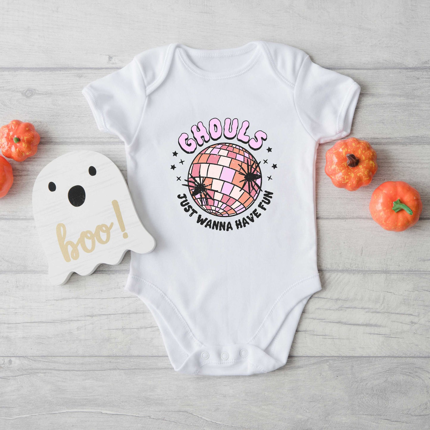 Ghouls Disco Ball | Baby Graphic Short Sleeve Bodysuit