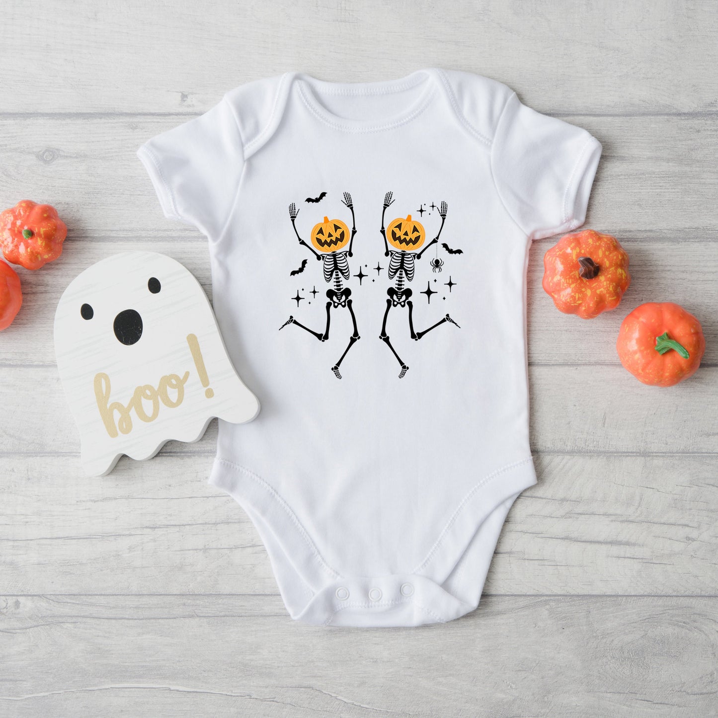 Pumpkin Skeleton | Baby Graphic Short Sleeve Bodysuit