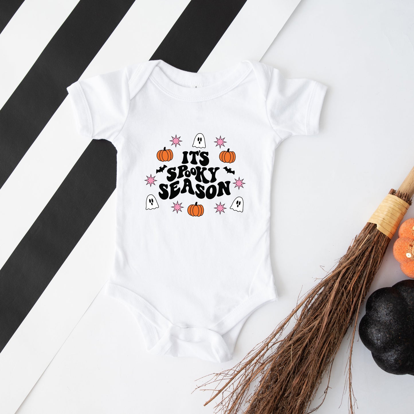 It's Spooky Season Ghost | Baby Graphic Short Sleeve Bodysuit