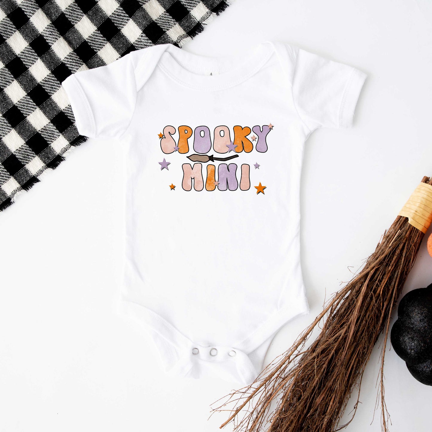 Spooky Mini Stars | Baby Graphic Short Sleeve Bodysuit