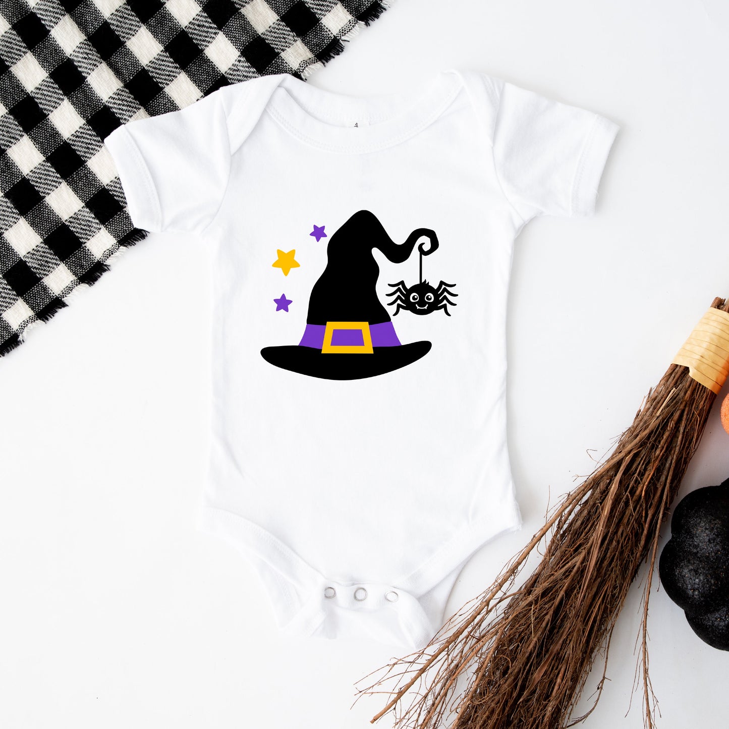 Witch And Spider | Baby Graphic Short Sleeve Bodysuit