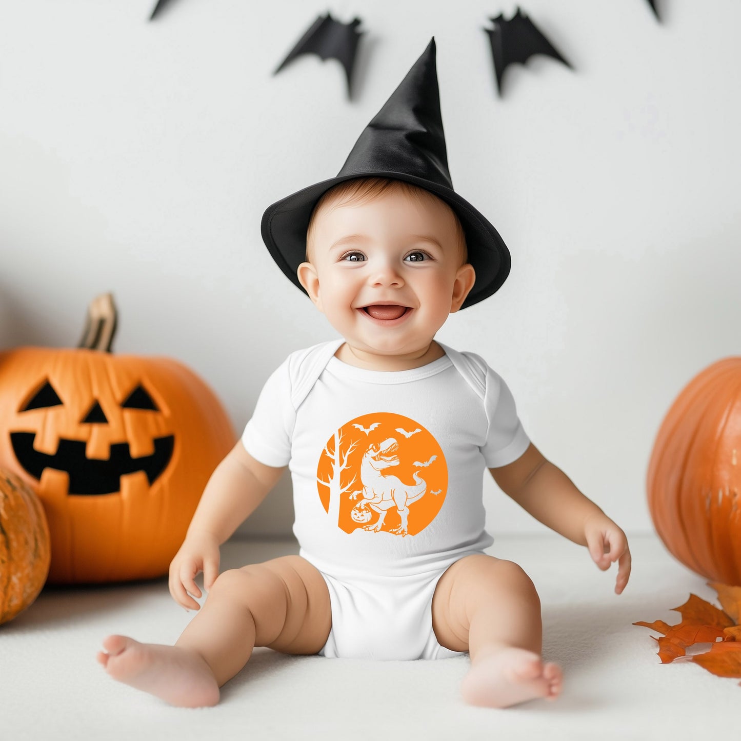 Dinosaur Moon | Baby Graphic Short Sleeve Bodysuit