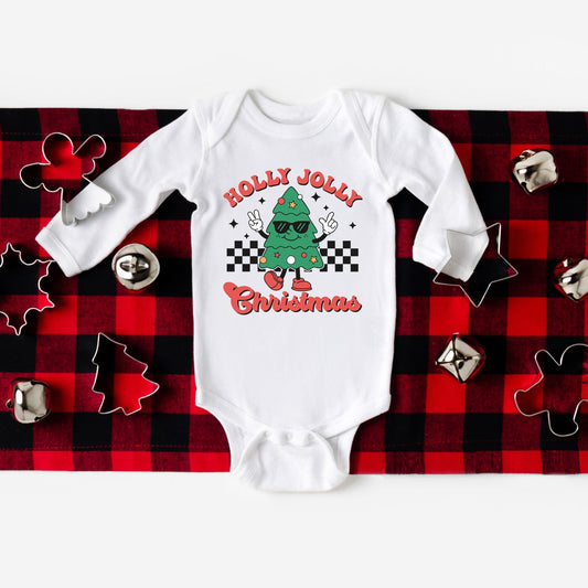 Holly Jolly Christmas Tree | Baby Graphic Long Sleeve Bodysuit