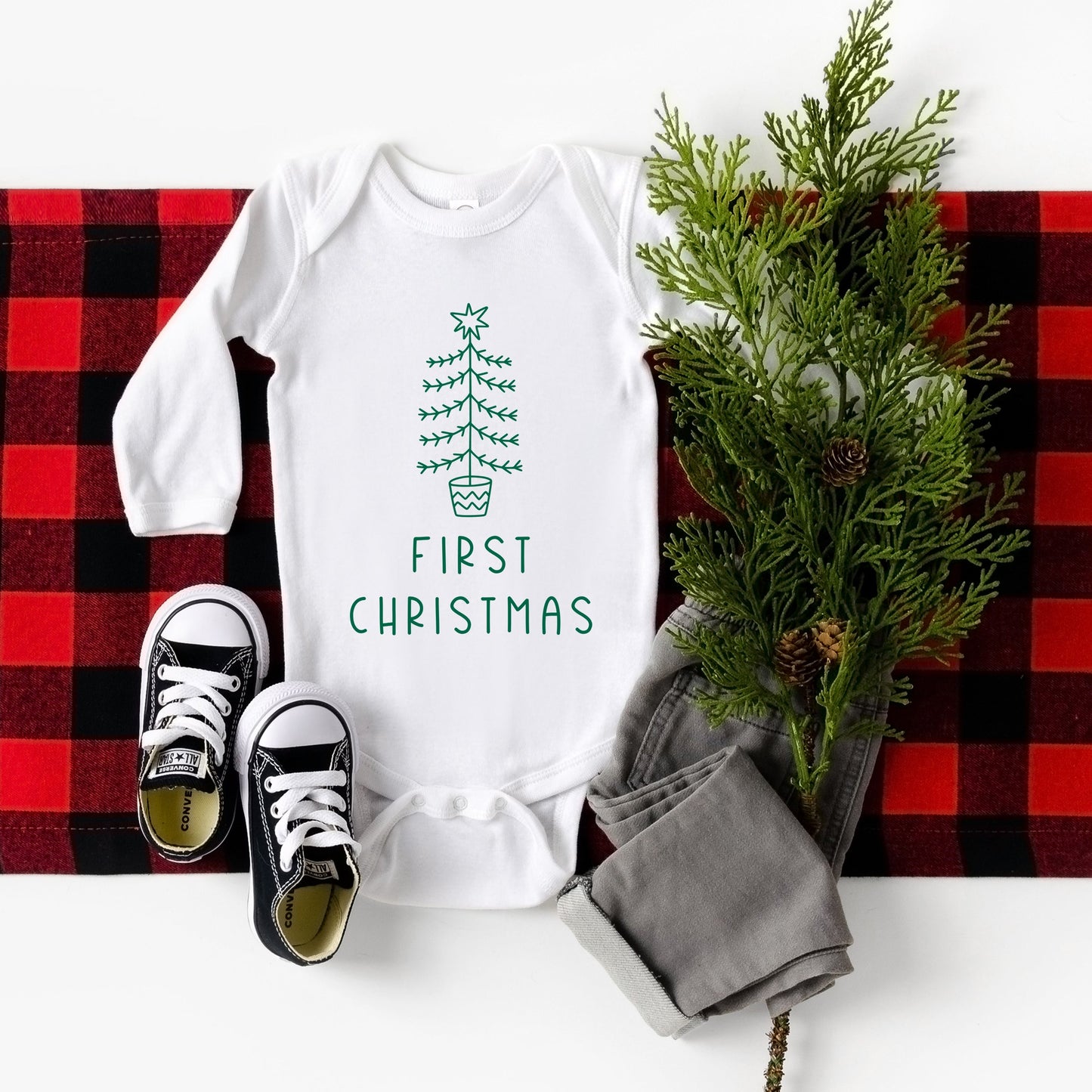 First Christmas Tree | Baby Graphic Long Sleeve Bodysuit