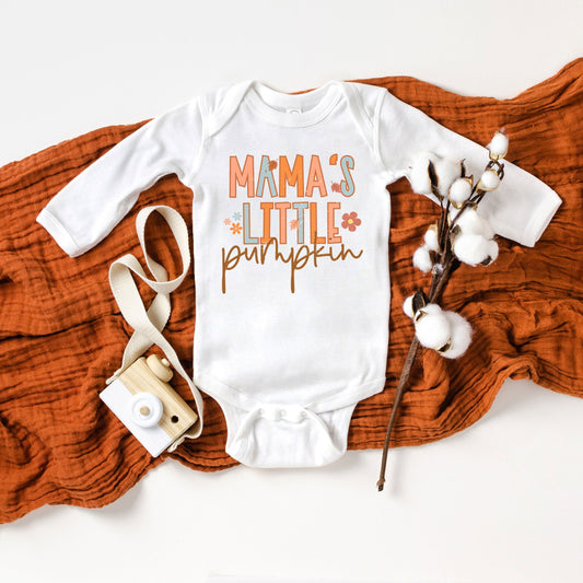 Mama's Little Pumpkin | Baby Graphic Long Sleeve Bodysuit