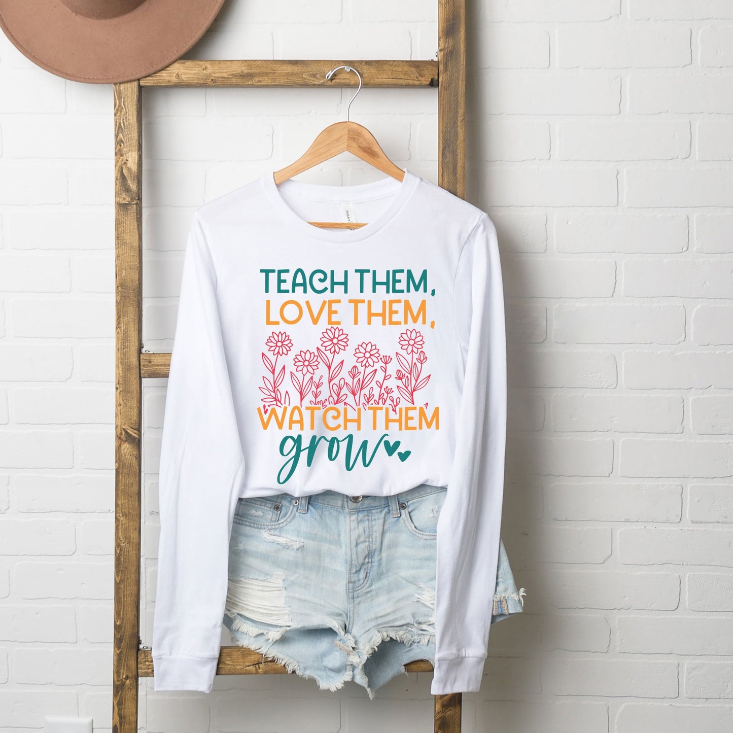 Watch Them Grow Flower Garden | Long Sleeve Crew Neck