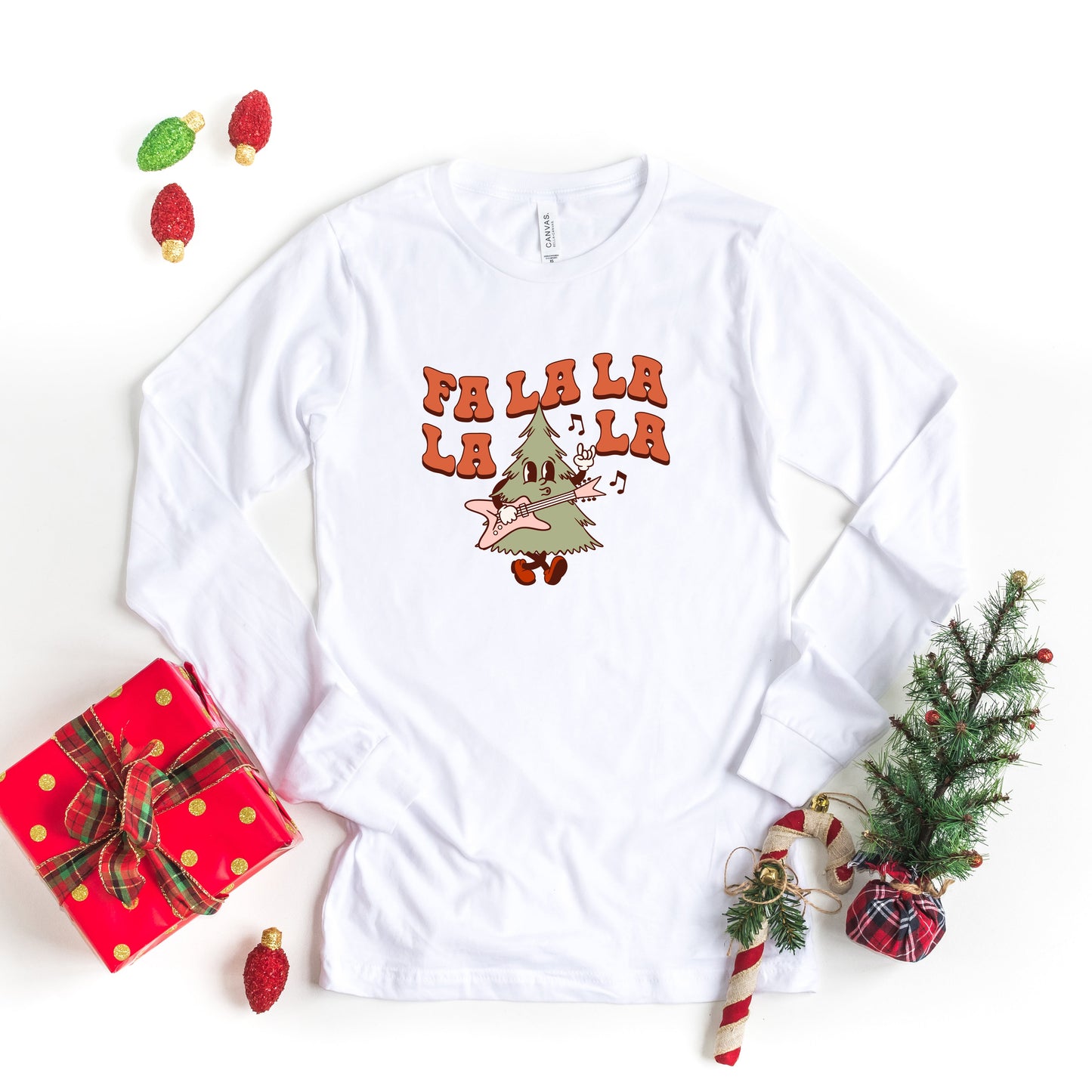 Fa La La Rockin' Tree | Long Sleeve Crew Neck