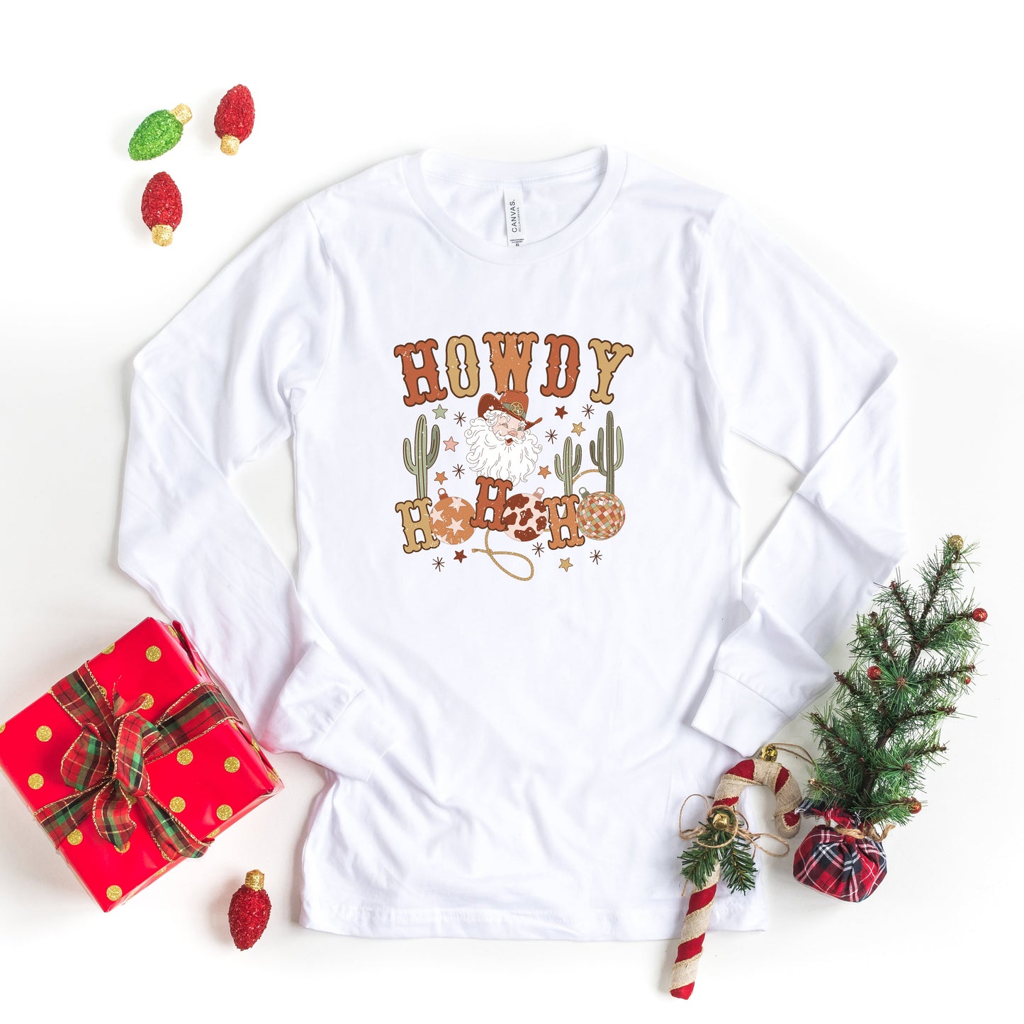 Western Santa Ho Ho Ho | Long Sleeve Crew Neck