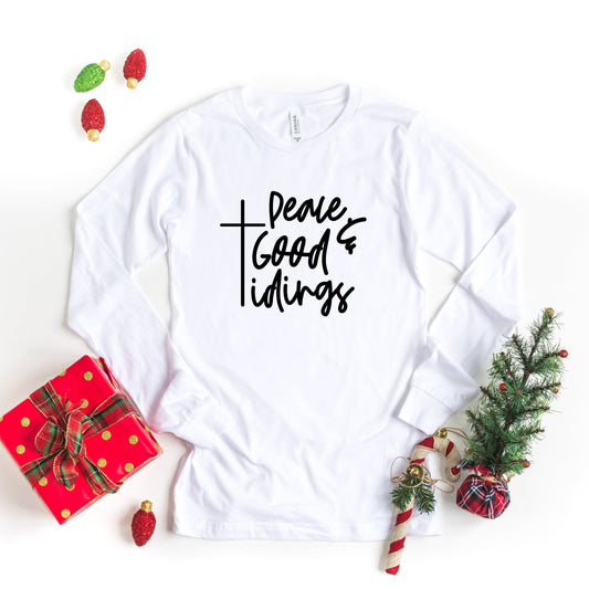 Good Tidings Cursive | Long Sleeve Crew Neck