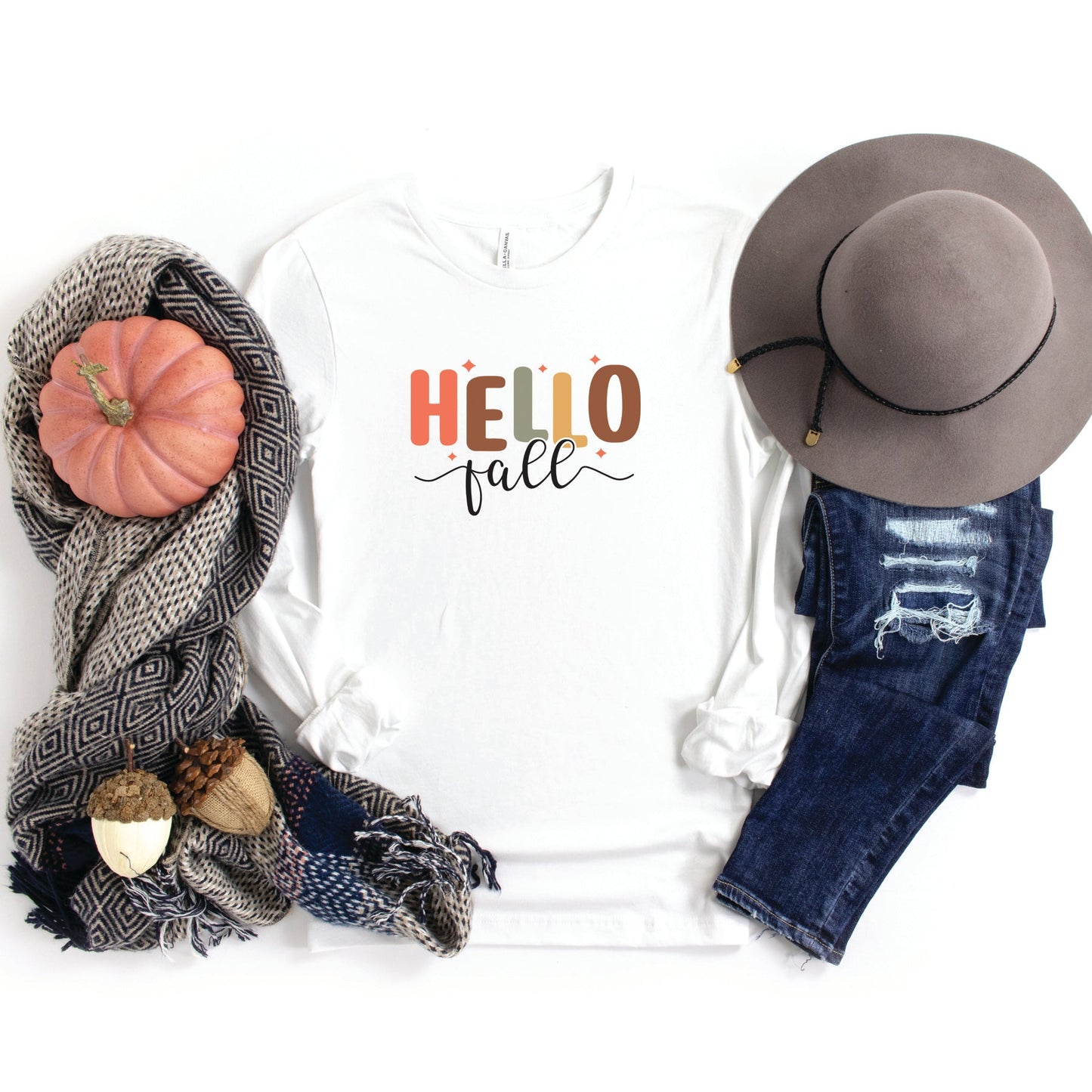 Hello Fall Stars | Long Sleeve Crew Neck