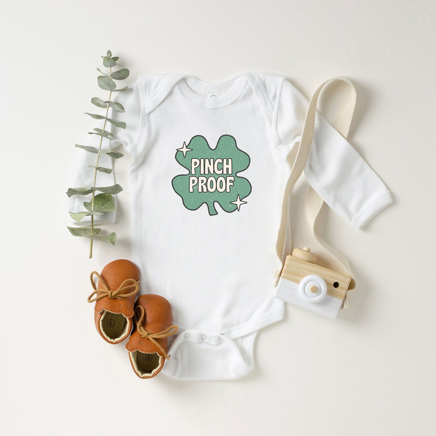 Pinch Proof Shamrock | Baby Long Sleeve Bodysuit