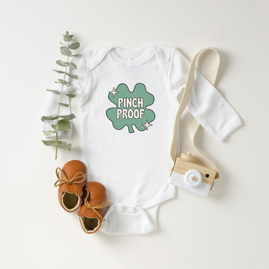 Pinch Proof Shamrock | Baby Long Sleeve Bodysuit