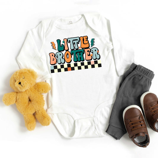 Little Brother Checkered | Baby Graphic Long Sleeve Bodysuit