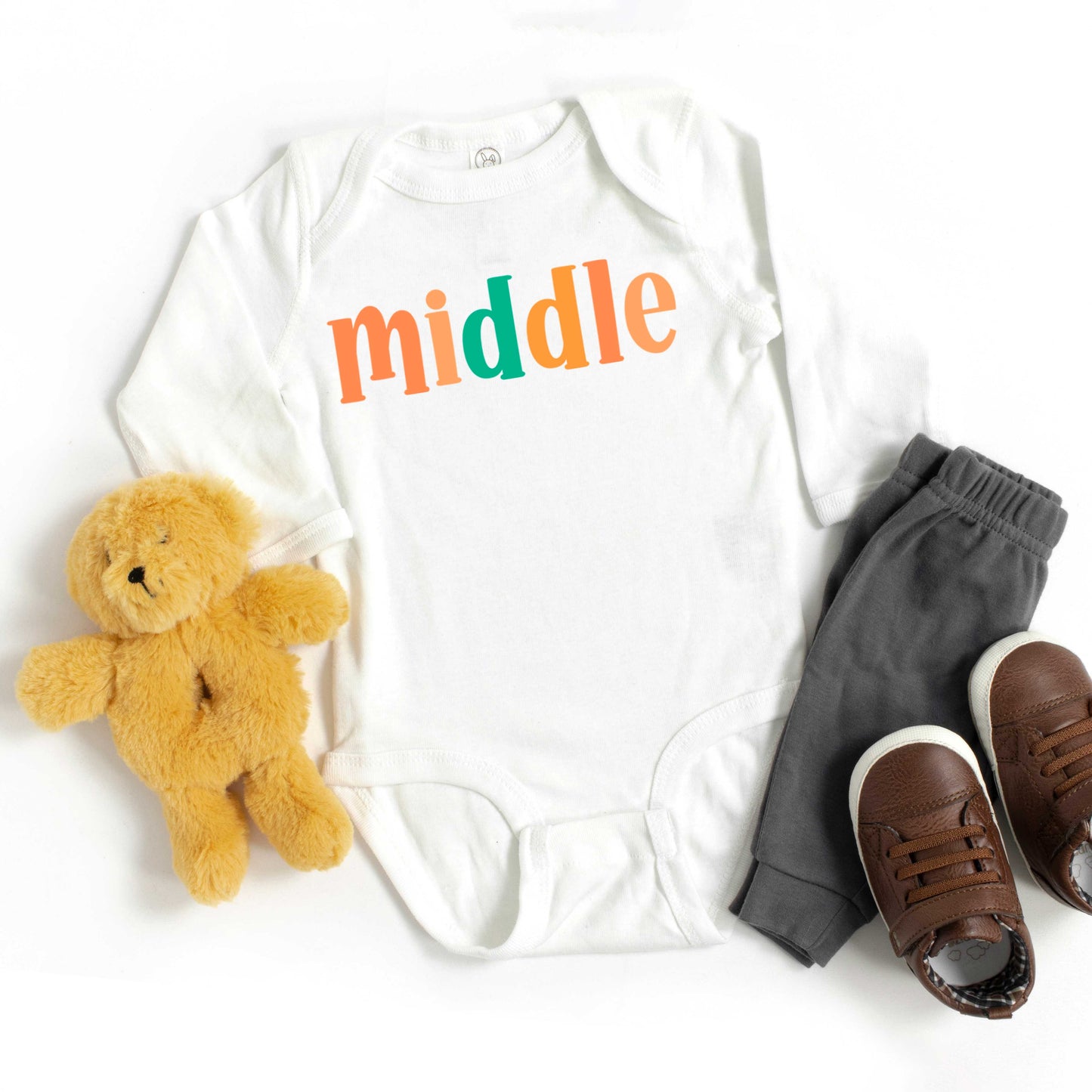 Middle Colorful | Baby Graphic Long Sleeve Bodysuit