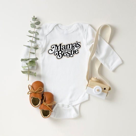 Mama's Little Bestie | Baby Graphic Long Sleeve Bodysuit