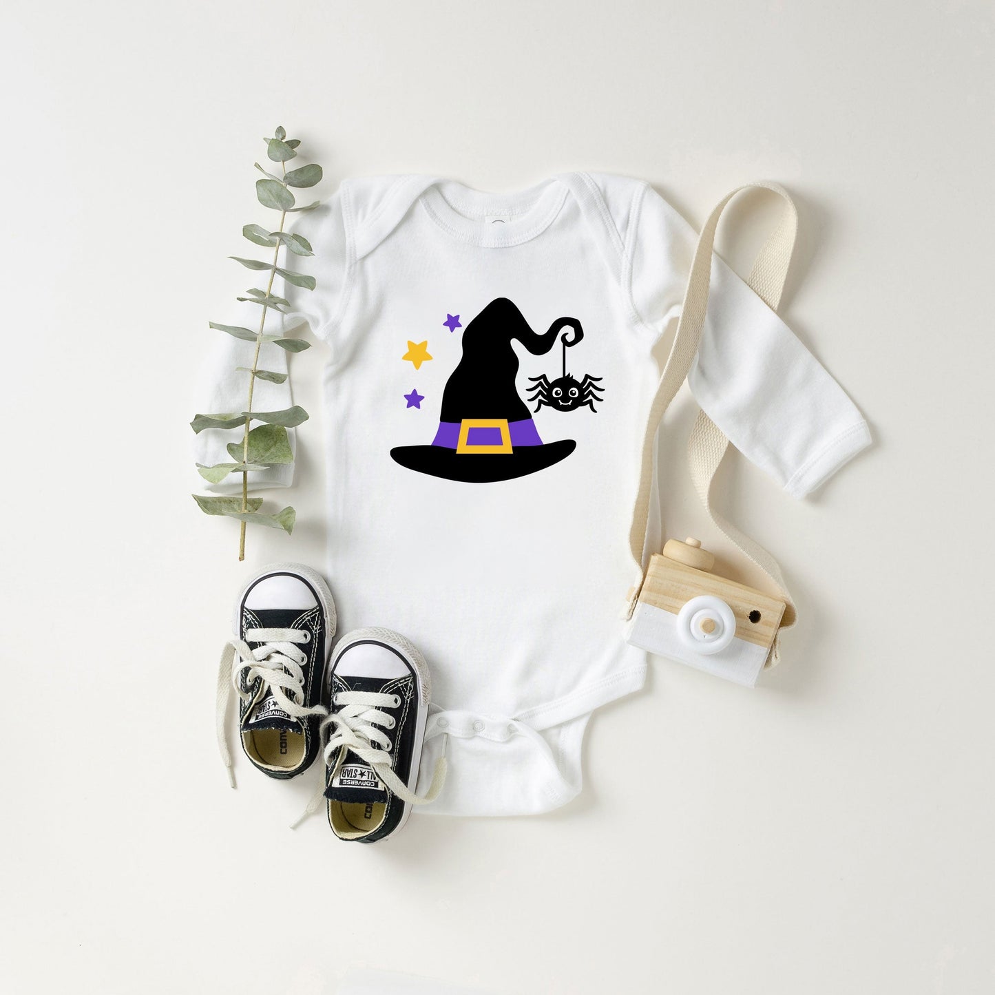 Witch And Spider | Baby Graphic Long Sleeve Bodysuit