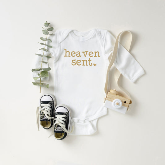 Heaven Sent Heart | Baby Long Sleeve Bodysuit