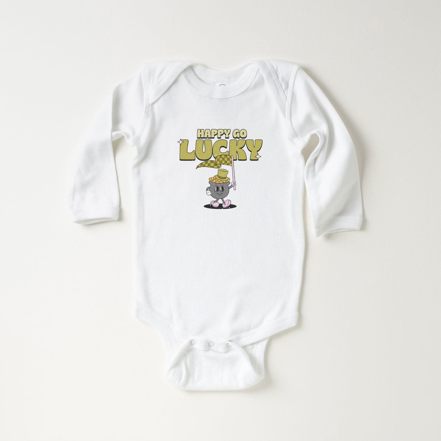 Happy Go Lucky Pot Of Gold | Baby Long Sleeve Bodysuit