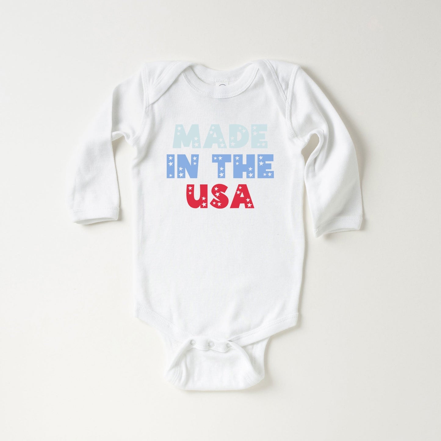 Made In The USA Pastel | Baby Long Sleeve Bodysuit