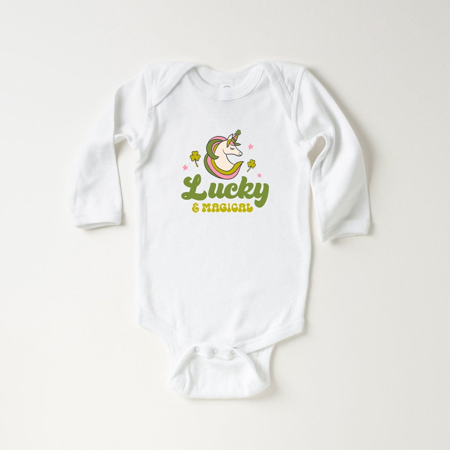 Lucky Magical Unicorn | Baby Long Sleeve Bodysuit