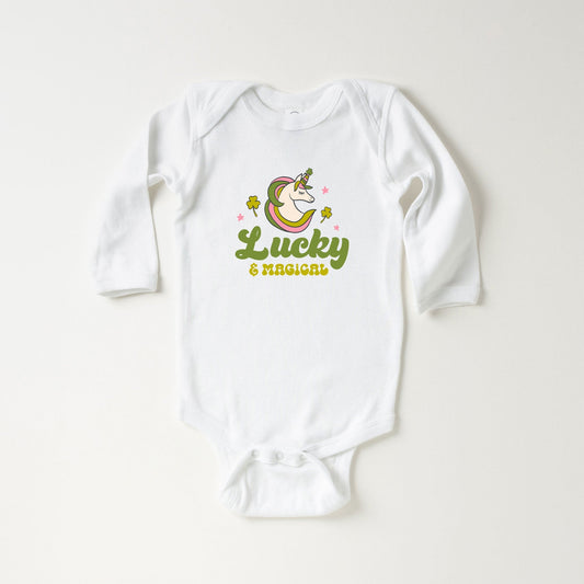 Lucky Magical Unicorn | Baby Long Sleeve Bodysuit