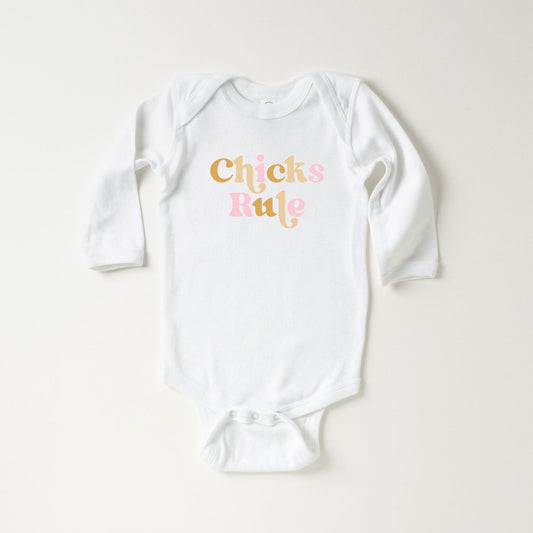 Chicks Rule Colorful | Baby Long Sleeve Bodysuit