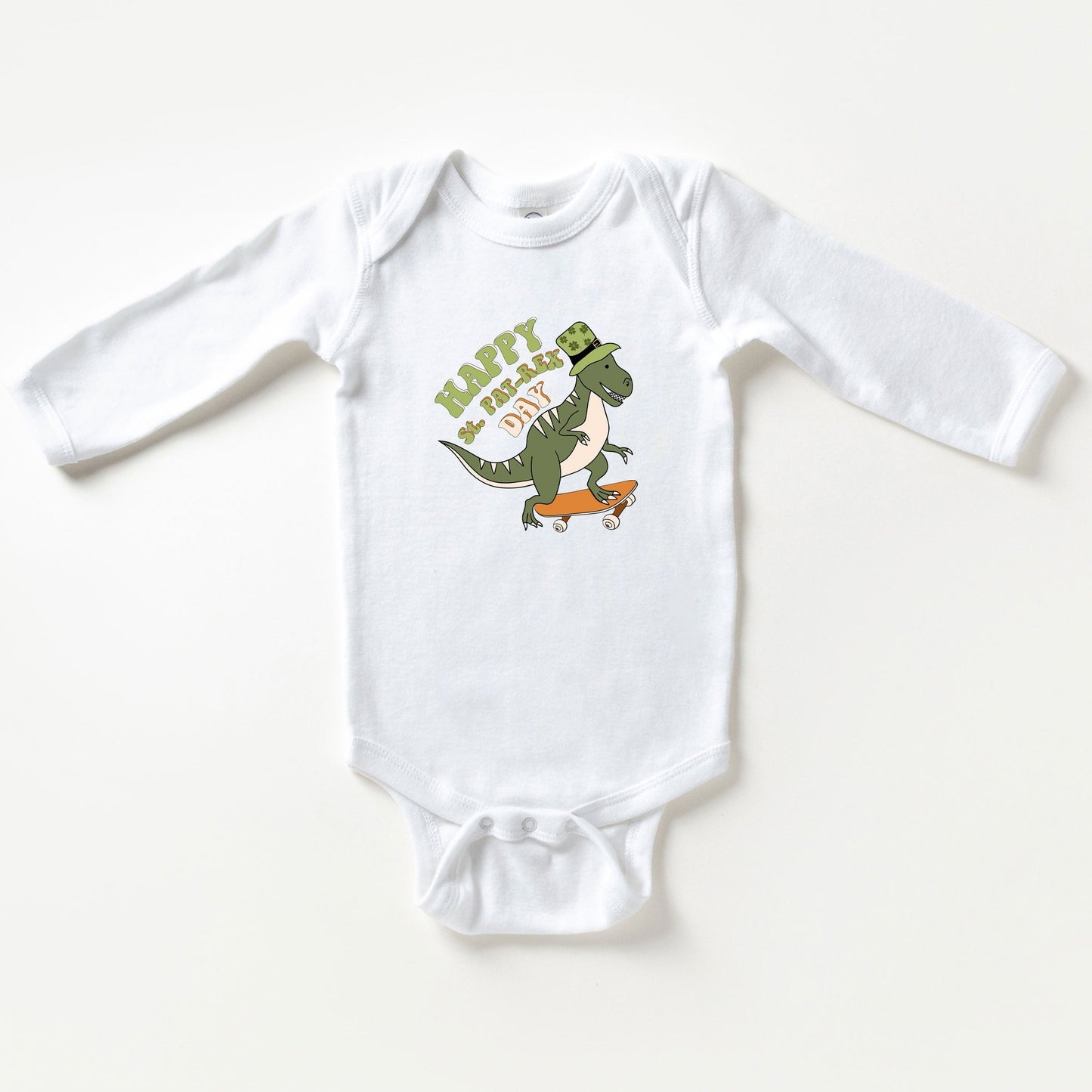 Happy St. Pat-Rex Day | Baby Long Sleeve Bodysuit