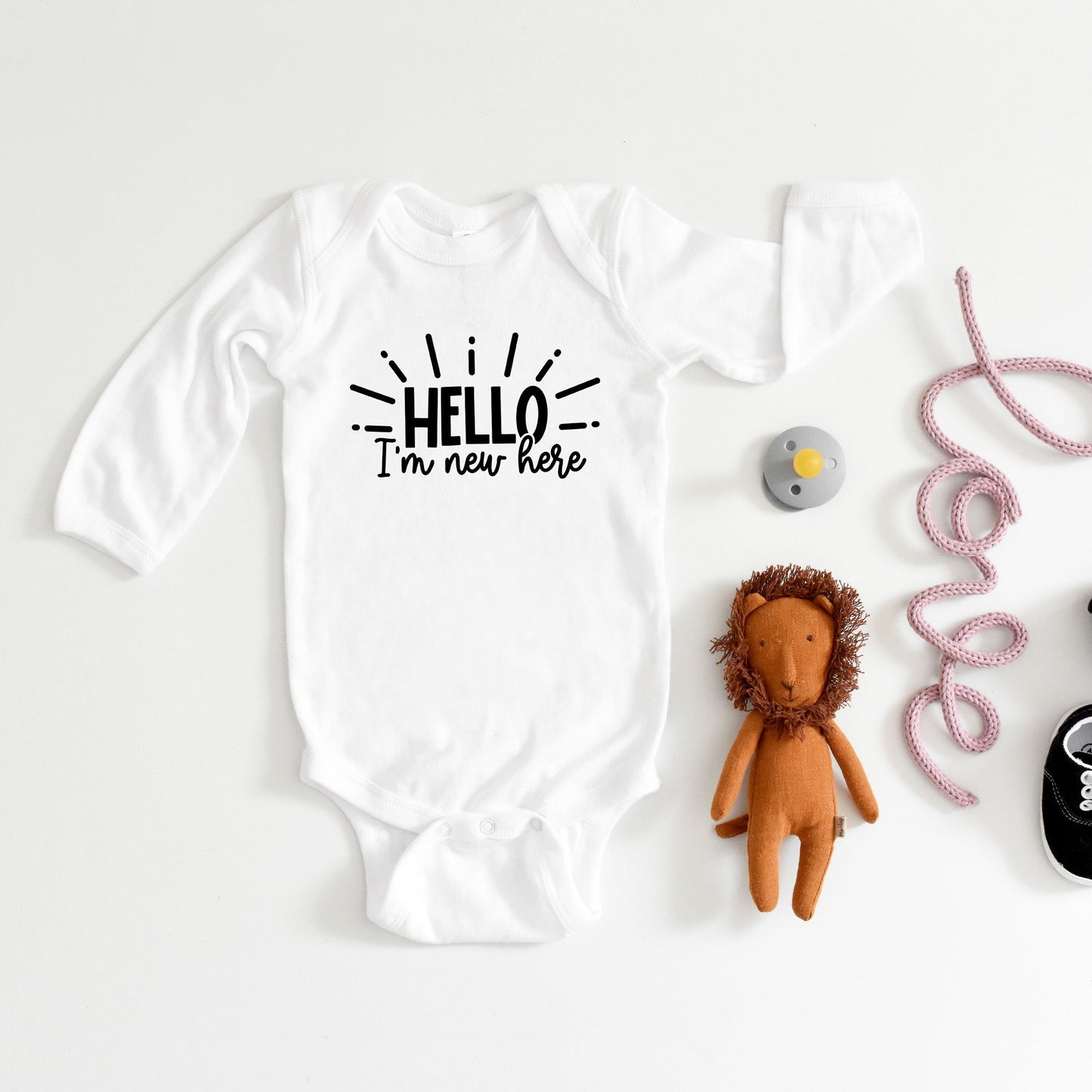 Hello I'm New Here Rays | Baby Long Sleeve Bodysuit