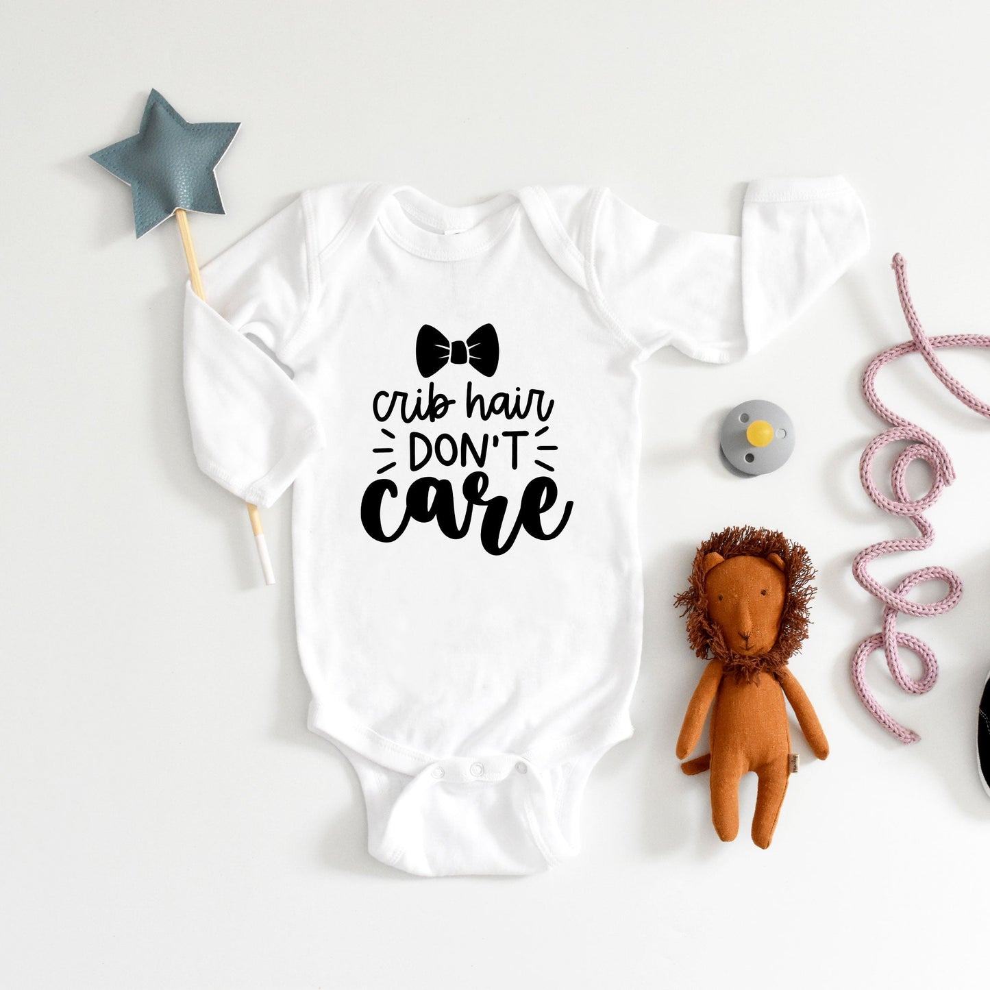 Crib Hair Don't Care | Baby Long Sleeve Bodysuit