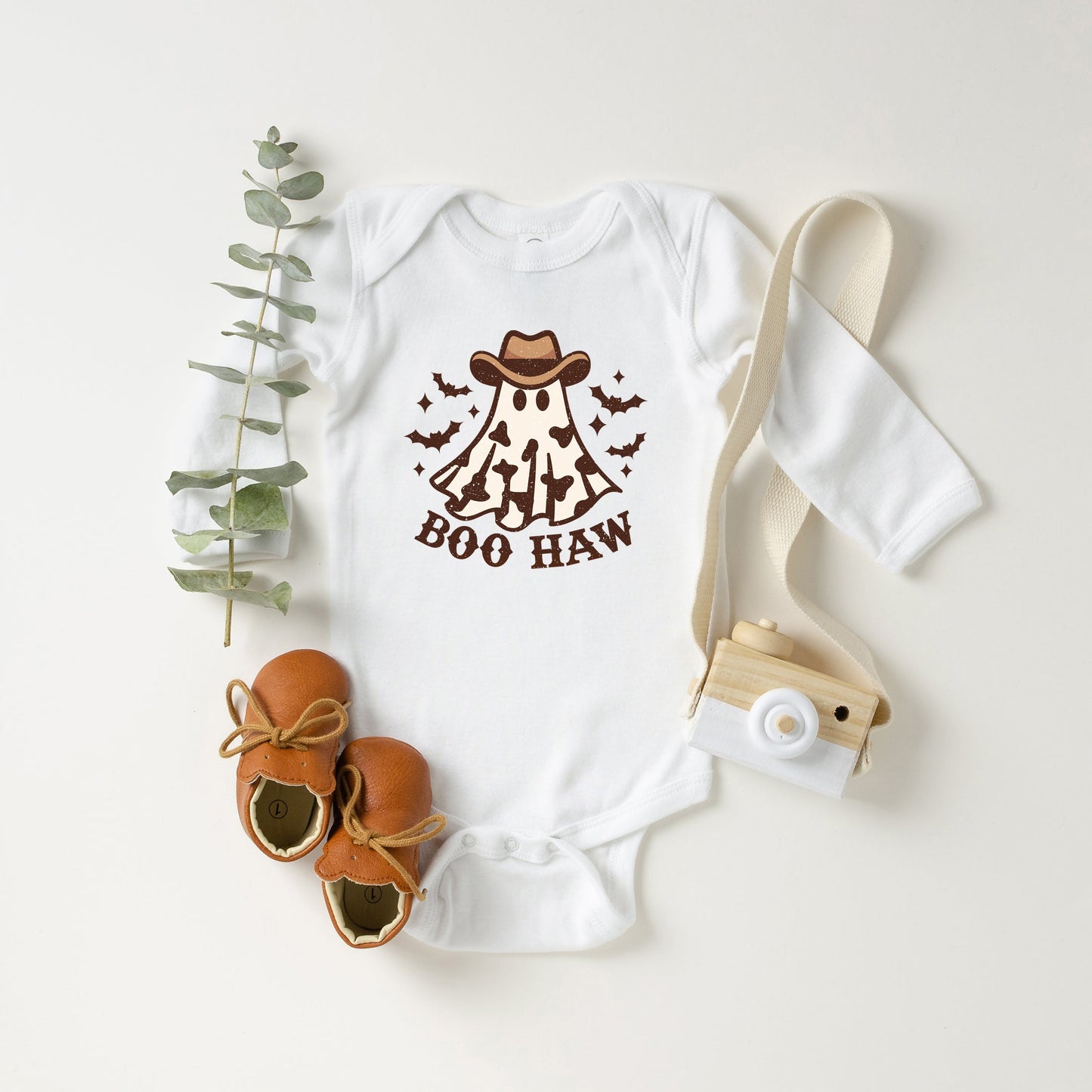 Boo Haw Ghost | Baby Graphic Long Sleeve Bodysuit