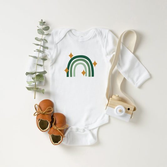 Lucky Rainbow Stars | Baby Long Sleeve Bodysuit