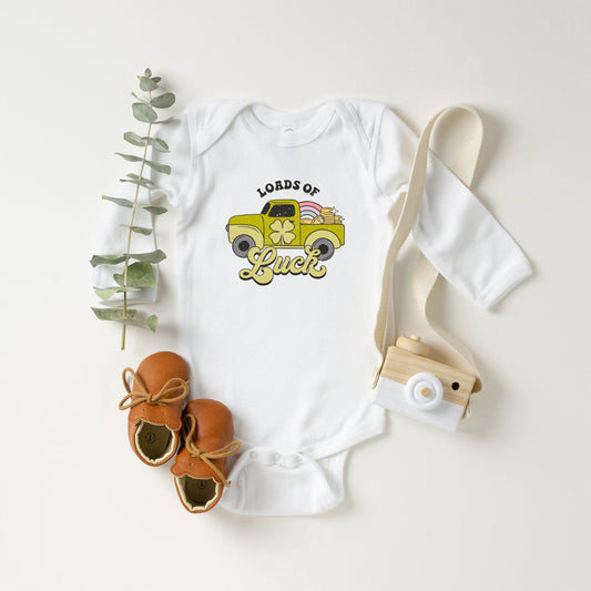 Loads Of Luck Retro Truck | Baby Long Sleeve Bodysuit