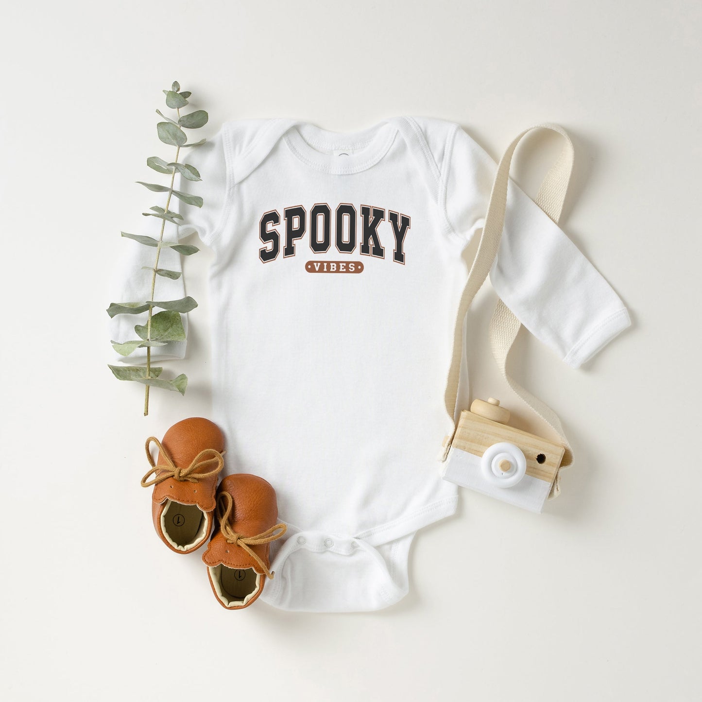Varsity Spooky Vibes | Baby Long Sleeve Bodysuit