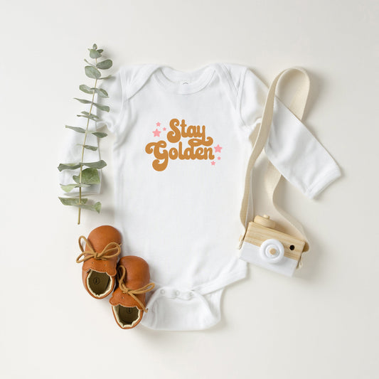 Stay Golden Stars | Baby Long Sleeve Bodysuit