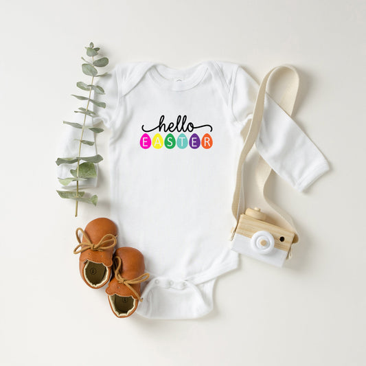 Hello Easter Eggs | Baby Long Sleeve Bodysuit