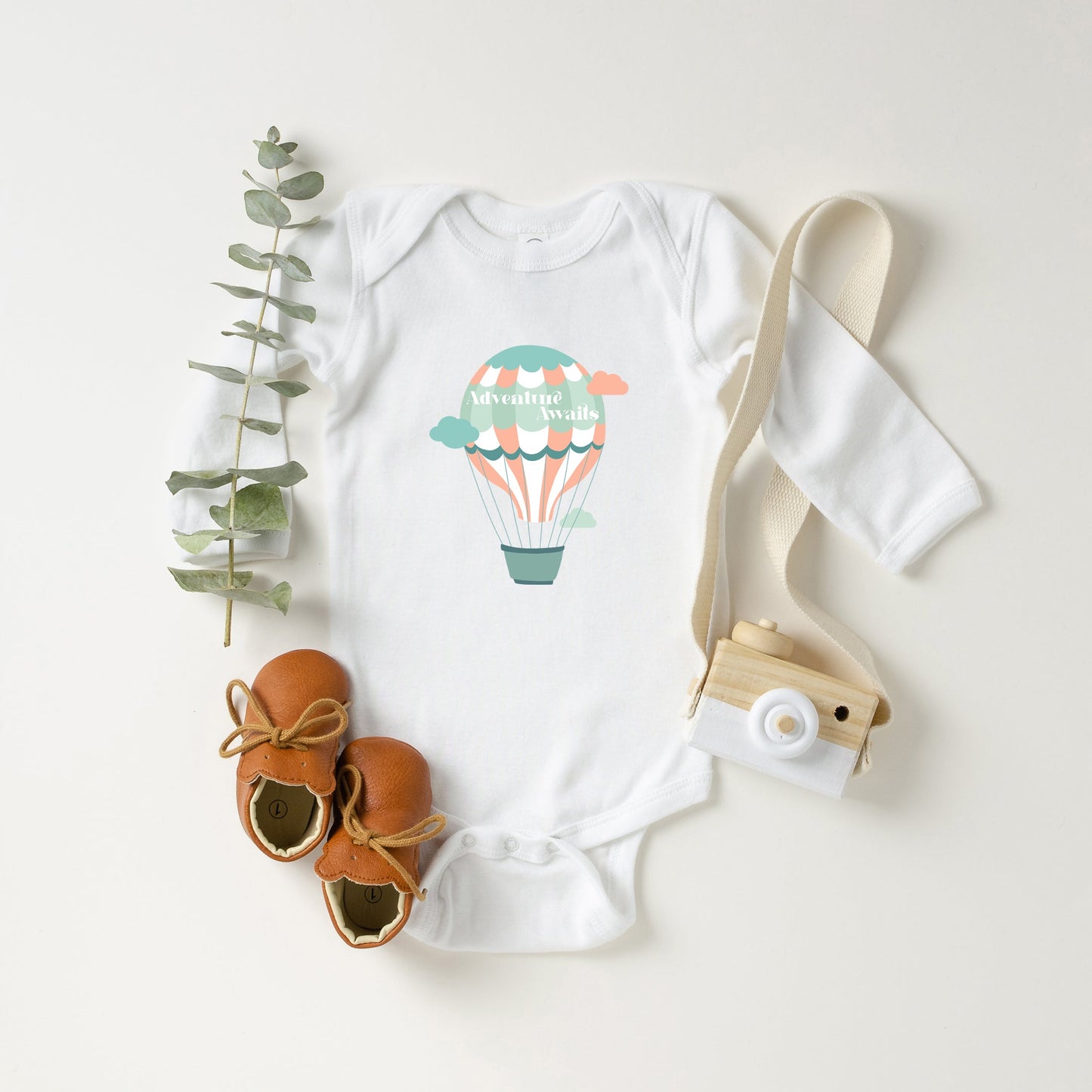 Adventure Awaits Clouds | Baby Long Sleeve Bodysuit