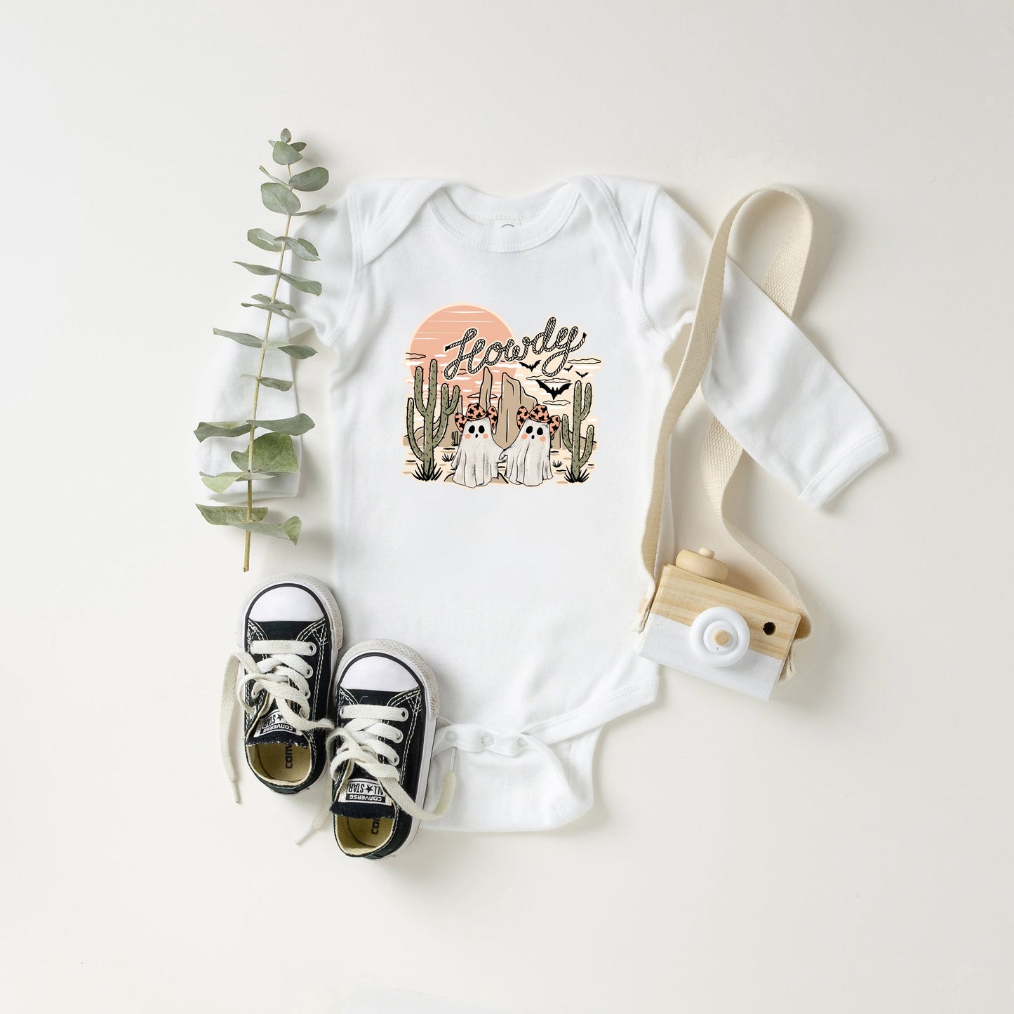 Howdy Ghosties | Baby Graphic Long Sleeve Bodysuit