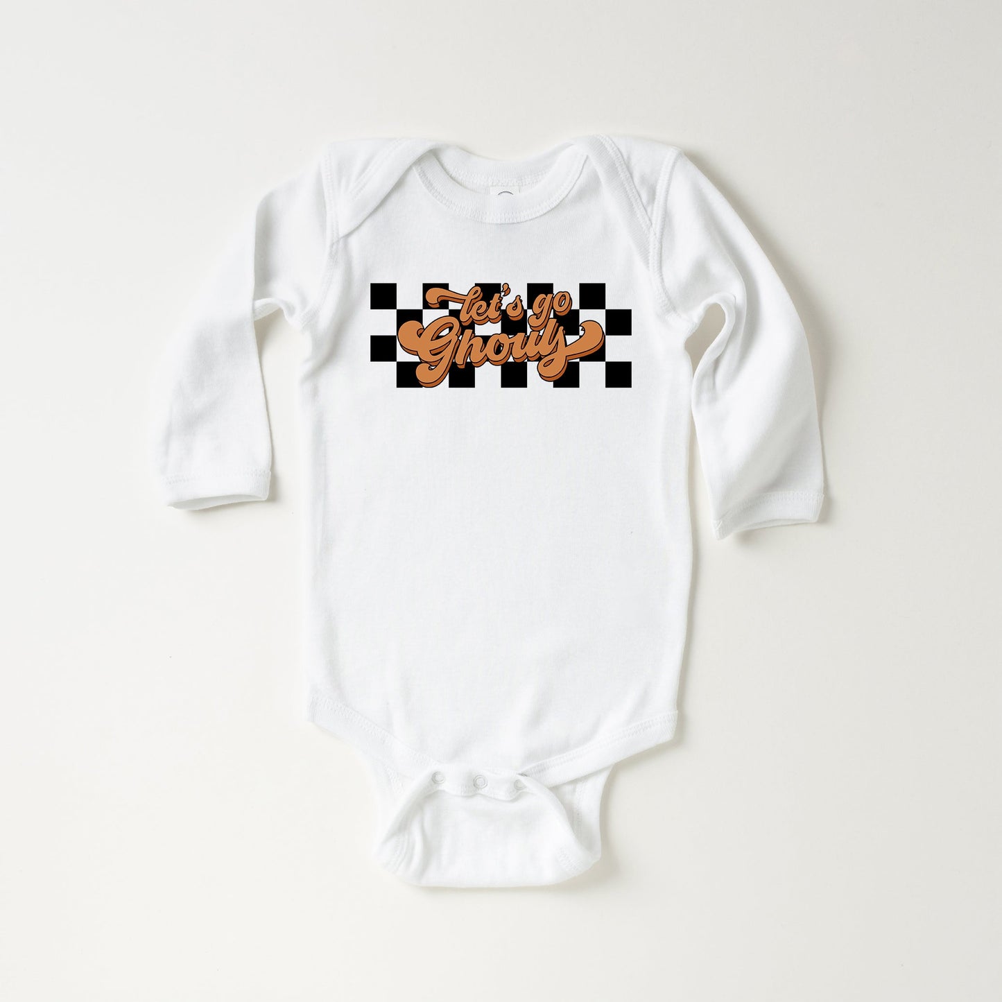 Let's Go Ghouls Checkered | Baby Long Sleeve Bodysuit