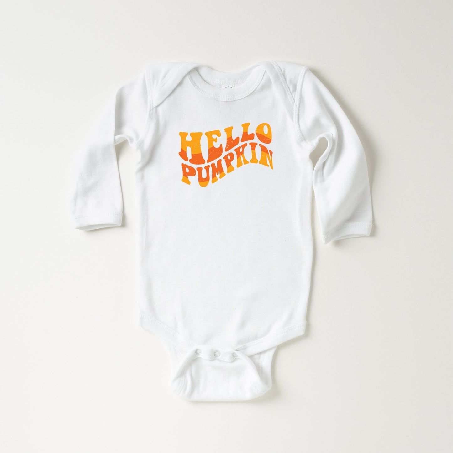 Hello Pumpkin Wavy | Baby Long Sleeve Bodysuit