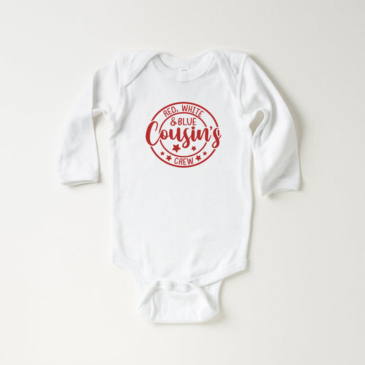 Red White And Blue Cousin's Crew | Baby Long Sleeve Bodysuit