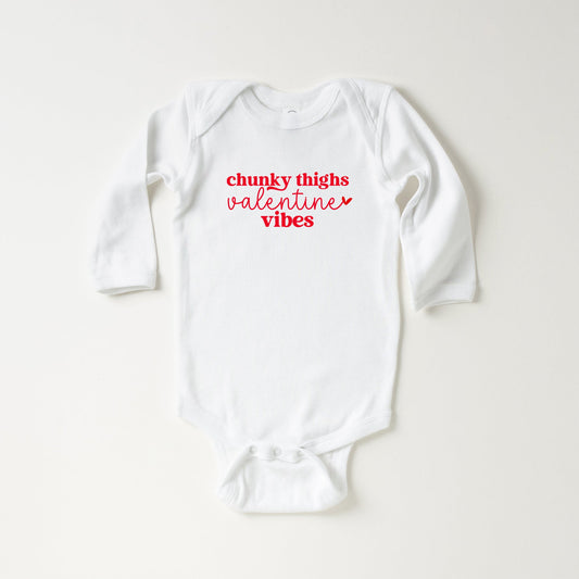 Chunky Valentine And Valentine Vibes | Baby Long Sleeve Bodysuit