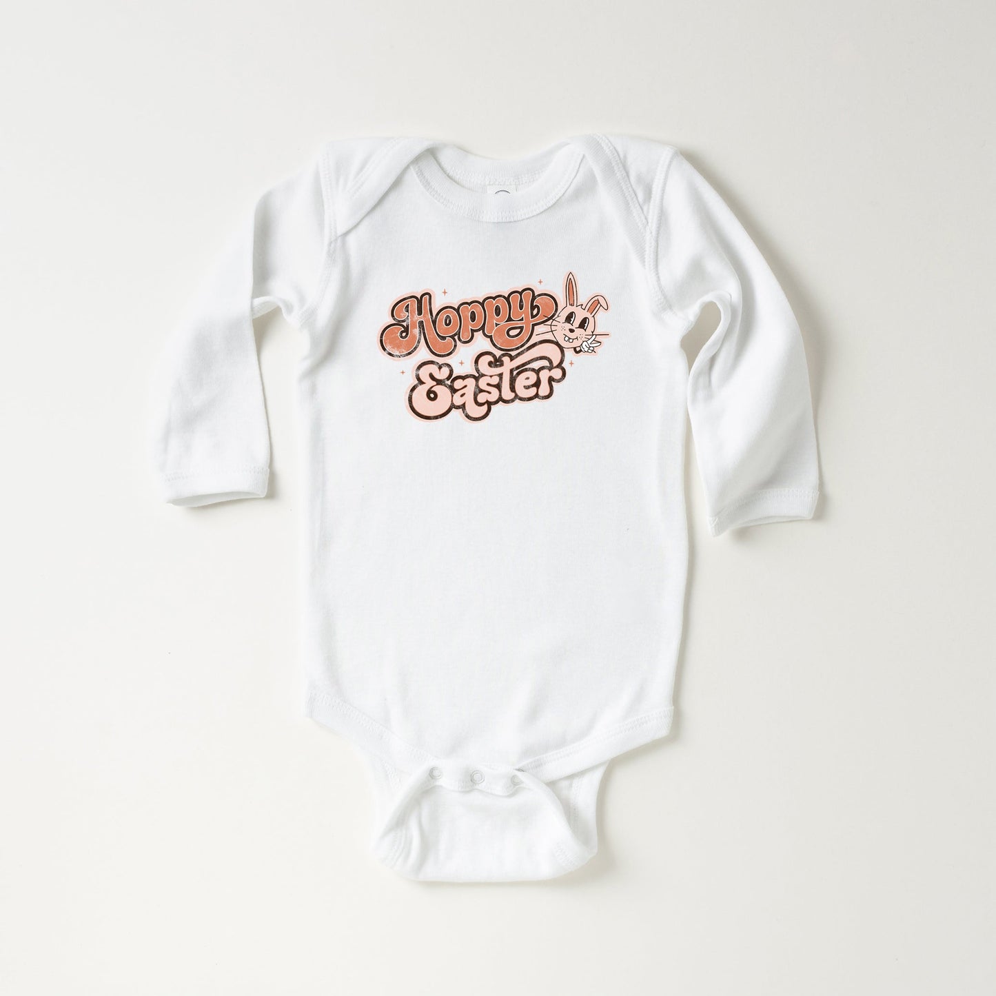 Hoppy Easter Distressed | Baby Long Sleeve Bodysuit