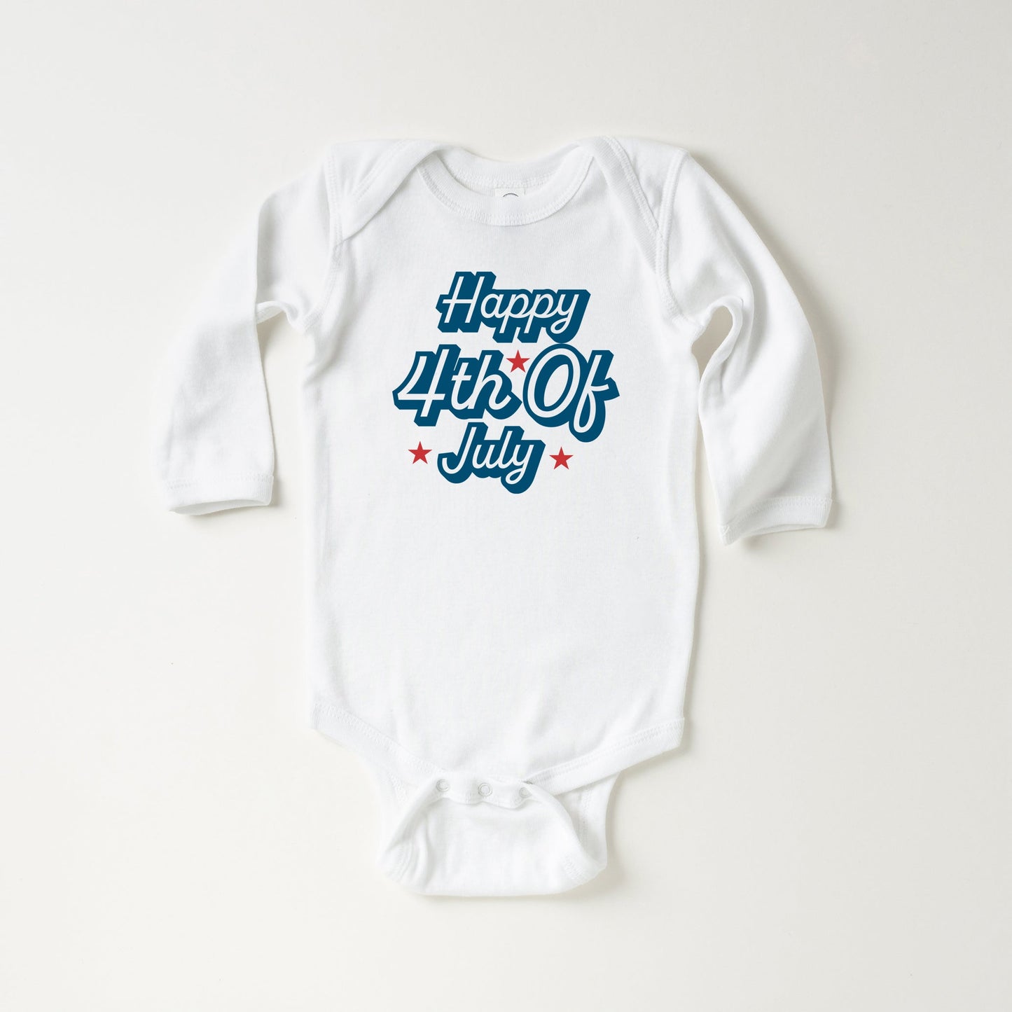 Happy 4th of July Stars | Baby Long Sleeve Bodysuit