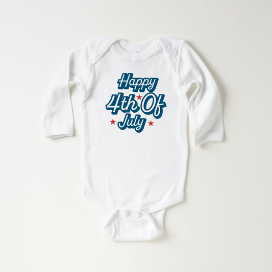 Happy 4th of July Stars | Baby Long Sleeve Bodysuit